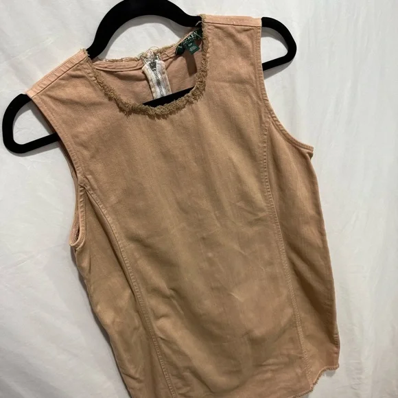 Lauren Ralph Lauren Sleeveless Sheath Dress 10P Tan Casual Workwear Minimalist - Picture 3 of 11
